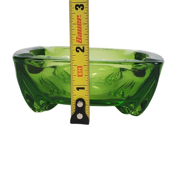 Vtg Anchor Hocking Emerald Green Glass Small Square Ashtray Retro MCM - Picture 6 of 7